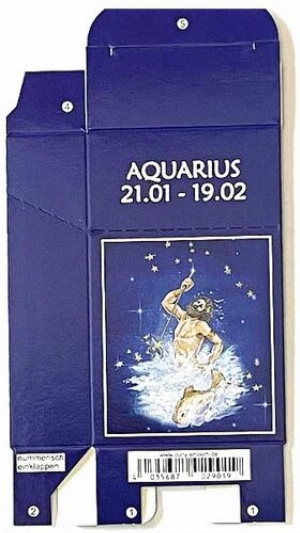 Zigaretten-Faltschachtel Sternzeichen Aquarius/Wassermann Motiv 20er