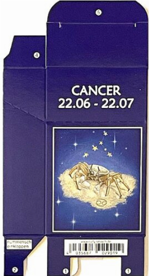 Zigaretten-Faltschachtel Sternzeichen Cancer/Krebs Motiv 20er