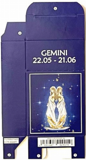 Zigaretten-Faltschachtel Sternzeichen Gemini/Jungfrau Motiv 20er