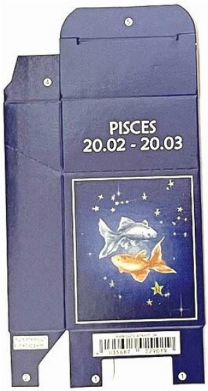 Zigaretten-Faltschachtel Sternzeichen Pisces/Fische Motiv 20er