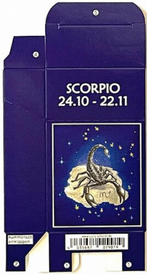 Zigaretten-Faltschachtel Sternzeichen Scorpio/Skorpion Motiv 20er
