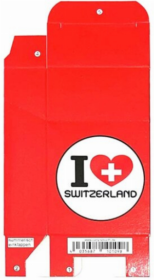 Zigaretten-Faltschachtel Switzerland I love Switzerland Motiv 20er