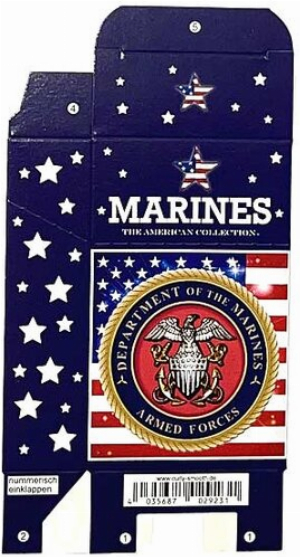 Zigaretten-Faltschachtel USA Marines Motiv 20er