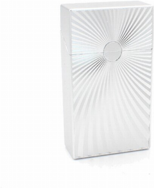 Zigarettenbox 100mm Wellen Design Silber