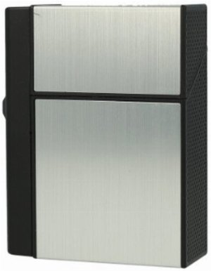Zigarettenbox Angelo mit Jet Feuerzeug silber