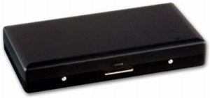 Zigarettenetui 100mm Metall Pearl schwarz mit Clip für 12 Stk.