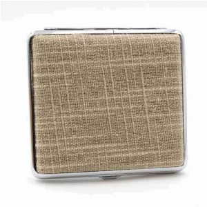 Zigarettenetui Canvas-Chromrahmen Beige 18er