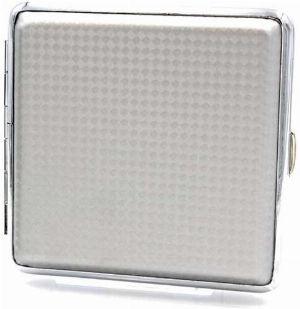 Zigarettenetui Kunstleder Diamond Silber