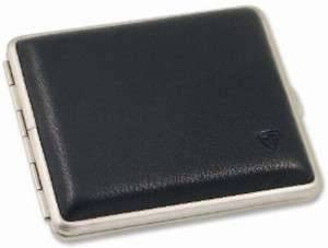zigarettenetui Leder Nappa schwarz 18er