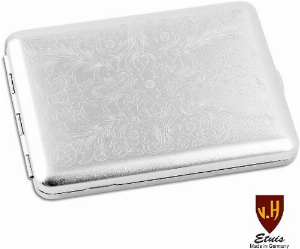 Zigarettenetui Metall 100mm Nickel/satiniert Venetian Gummizug 18Stk.