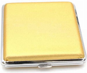 Zigarettenetui Metall Gold Glitzer 18er