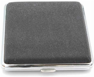 Zigarettenetui Metall Schwarz Glitzer 18er