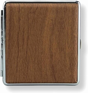 Zigarettenetui mit Holzoptik braun 20er