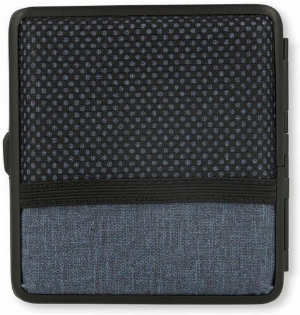 Zigarettenetui mit Netzfach außen blau