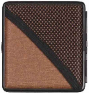 Zigarettenetui mit Netzfach außen dunkelbraun