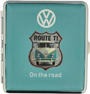 Zigarettenetui VW Route T1  On the road hellblau
