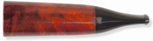 Zigarillospitze Bruyere orange/black Acrylmundstück 11mm mit Stoffbeutel