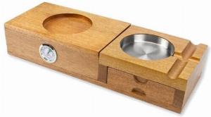 Zigarren-Set Humidor für ca. 5 Zigarren mit Ascher, Cutter und Hygrometer