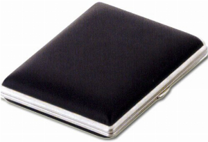 Zigarrenetui Schwarz Kunstleder für 10 Stück