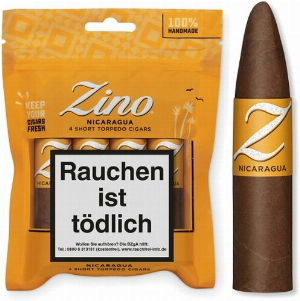 ZINO Nicaragua Short Torpedo Zigarren 4 Stück Humibag