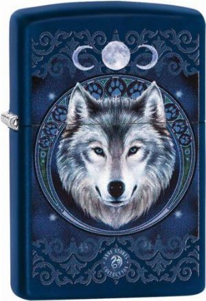 Zippo Anne Stokes Wolf Moon Navyblau