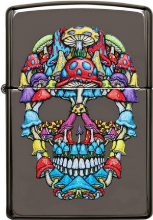 ZIPPO Black Ice Mushroom Skull