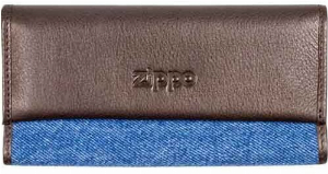 ZIPPO Drehertasche Jeans/Lederoptik Mocca Magnetverschluß
