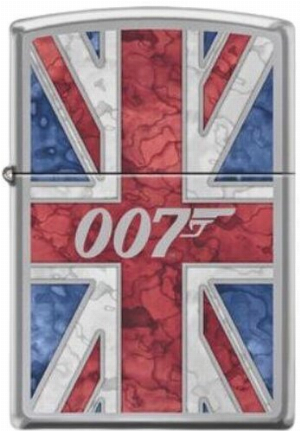 Zippo Feuerzeug 007 Union Jack Chrom poliert Fusion
