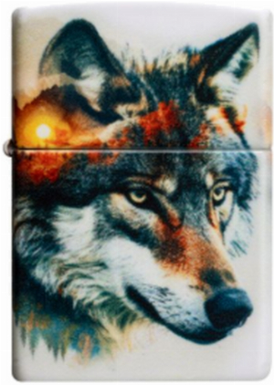 Zippo Feuerzeug 60007507 49352 Wolf and Mountain Design 540 Matte
