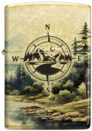 Zippo Feuerzeug 60007532 48458 Compass Adventure Design 540 Trumbled Brass