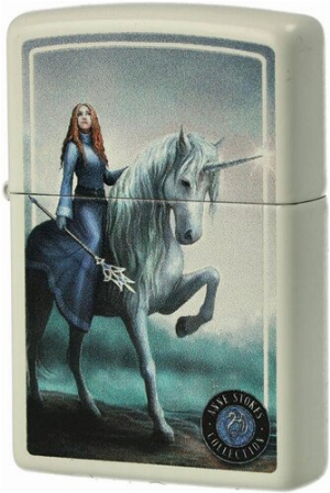 Zippo Feuerzeug Anne Stokes Einhorn Weiß/Blau