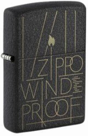 Zippo Feuerzeug Black Crackle gelasert Line Art Zippo