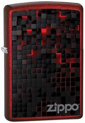 Zippo Feuerzeug Black Cubes Design Rot/Schwarz
