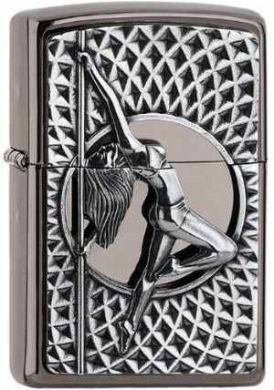 Zippo Feuerzeug Black Ice Plakette Dance Girl