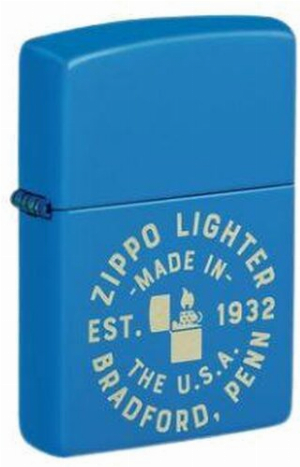 Zippo Feuerzeug Blue Matte gelasert Est. 1932