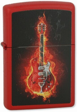 Zippo Feuerzeug Burning Guitar Design