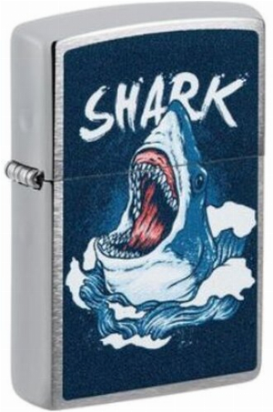 Zippo Feuerzeug Chrom gebürstet Color Shark