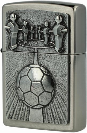 Zippo Feuerzeug Chrom gebürstet mit Plakette Kicker