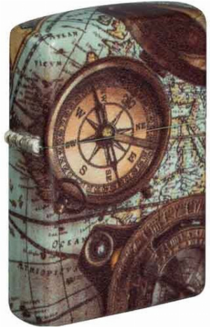 Zippo Feuerzeug color 540° Compass World Map