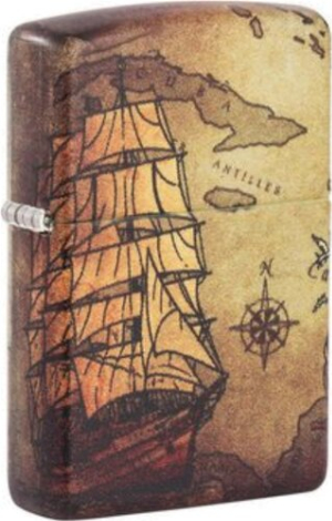 Zippo Feuerzeug, Design Pirate Ship, nachfüllbar