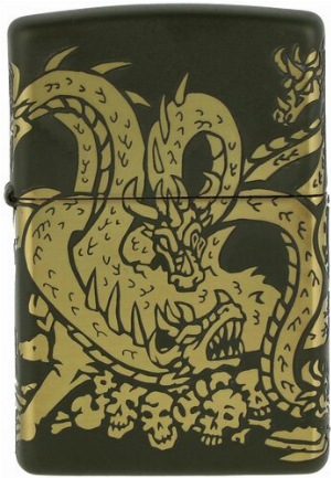 Zippo Feuerzeug Dragon grün matt