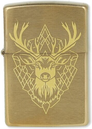 Zippo Feuerzeug Fantasy Deer Design Brushed Brass