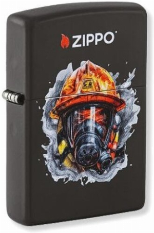 Zippo Feuerzeug Firefighter schwarz matt