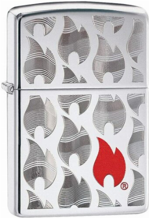 Zippo Feuerzeug Flames Design Chrom/Rot