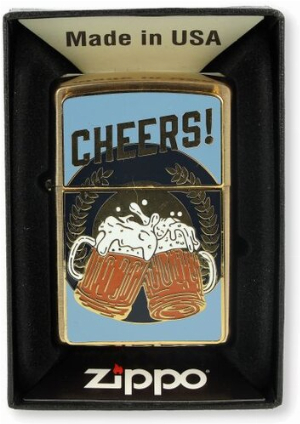 Zippo Feuerzeug Foodie Beeer Messing gebürstet