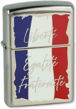 Zippo Feuerzeug French Motto Brushed Chrome