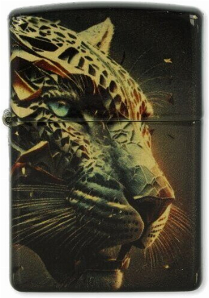 Zippo Feuerzeug Futuristic Panther Design 540 Trumbled Brass