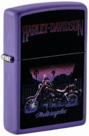 Zippo Feuerzeug Harley Black Light Lila Color