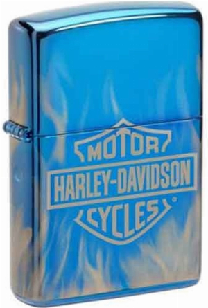 Zippo Feuerzeug Harley Davidson blue gelasert