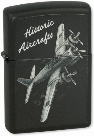 Zippo Feuerzeug Historic Aircrafts Design Black Matte